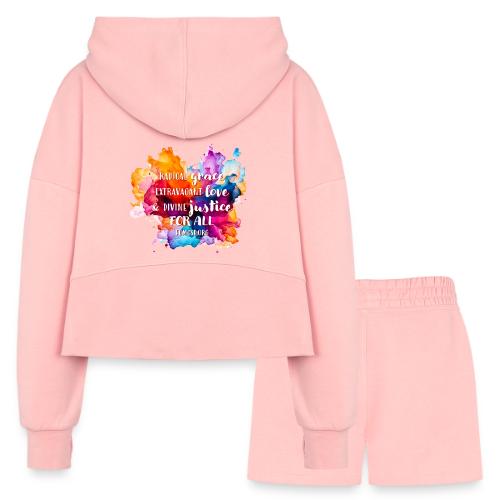 Grace Love Justice Color Splash - Women’s Cropped Hoodie & Jogger Short Set