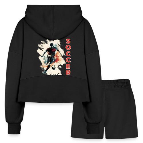 Soccer Blaze - Women’s Cropped Hoodie & Jogger Short Set
