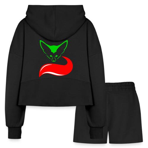 The Fennec, the Desert Fox of Algeria - Women’s Cropped Hoodie & Jogger Short Set