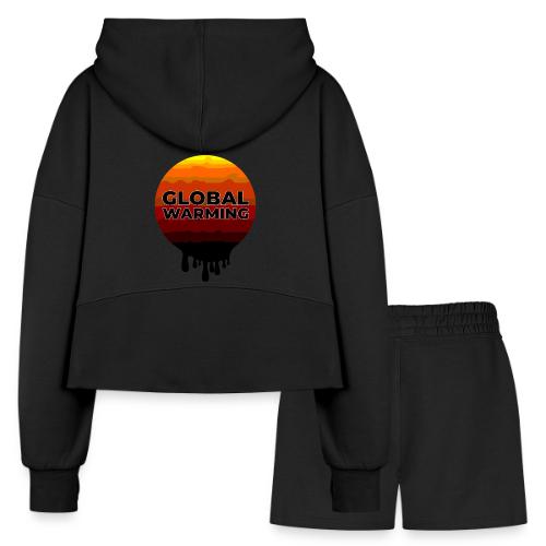 Global warming - Women’s Cropped Hoodie & Jogger Short Set