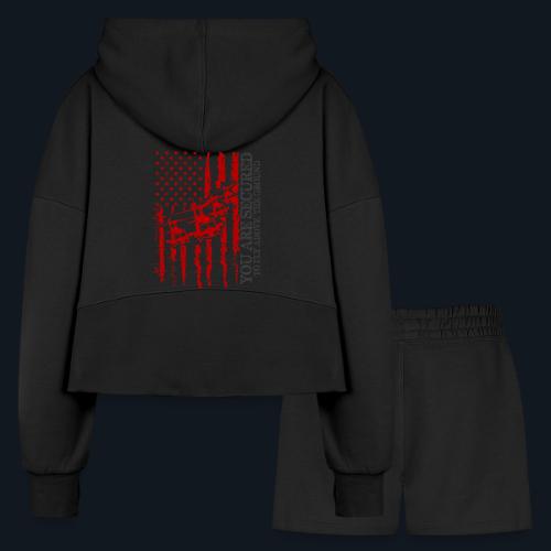 You are Secured To Fly Above The Ground - Women’s Cropped Hoodie & Jogger Short Set