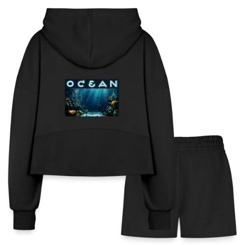 Ocean: Rainbow Reef Life - Women’s Cropped Hoodie & Jogger Short Set