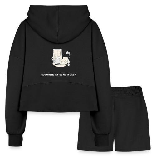 Silent Pain Expression - Women’s Cropped Hoodie & Jogger Short Set