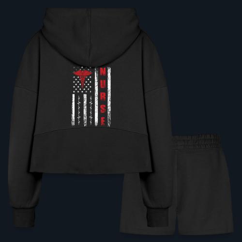 American Nurse - Women’s Cropped Hoodie & Jogger Short Set