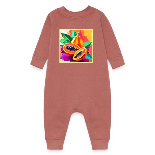 Sliced Papaya Pop Art - Baby Fleece One Piece