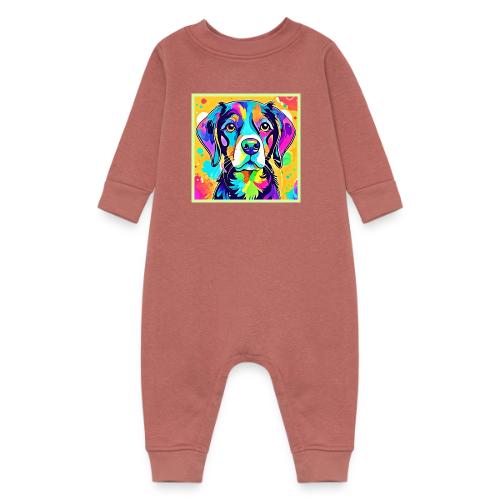Rainbow Dog Portrait Design - Baby Fleece One Piece