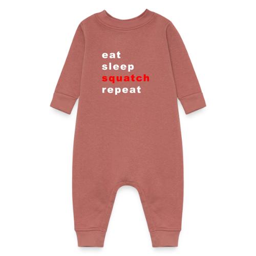 eat sleep squatch repeat - Baby Fleece One Piece