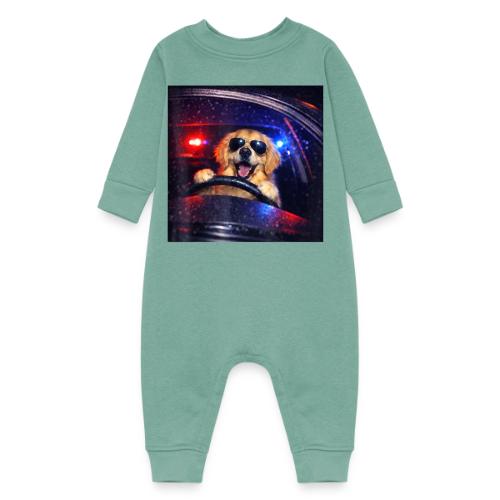 Funny Police Golden Retriever Meme Tee - Baby Fleece One Piece