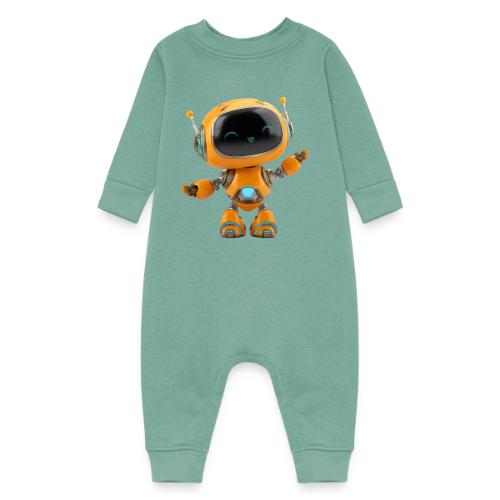 Playful Orange 3D Cartoon Robot for Kids - Baby Fleece One Piece