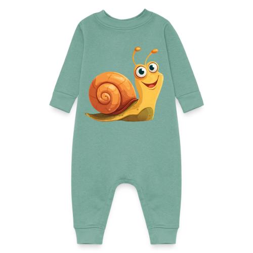 Happy Cartoon Snail with a Smile - Baby Fleece One Piece