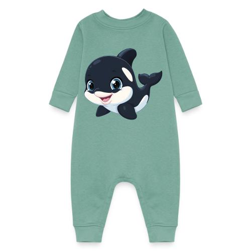Playful Cartoon Baby Orca with Sweet Smile - Baby Fleece One Piece