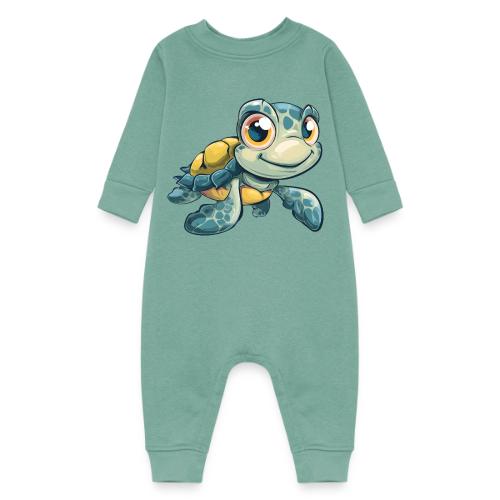 Playful Cartoon Baby Sea Turtle with a Smile - Baby Fleece One Piece