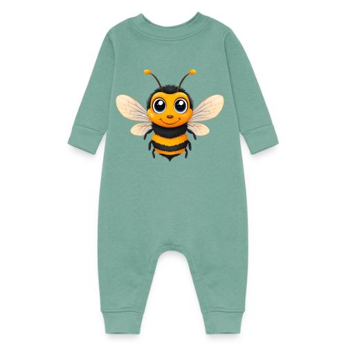 Happy Cartoon Baby Bee with Open Wings - Baby Fleece One Piece