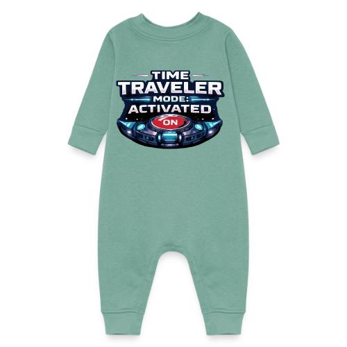 Time Traveler Mode – Futuristic Neon Sci-Fi Tee - Baby Fleece One Piece
