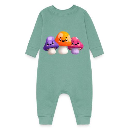 Colorful Mushroom Companions - Baby Fleece One Piece
