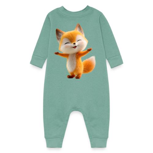 Cute 3D Cartoon Fox Standing Arms Up - Baby Fleece One Piece