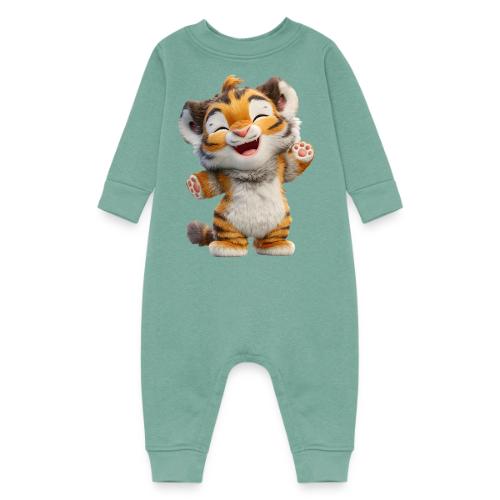 Energetic Baby Tiger Standing with Joy - Baby Fleece One Piece