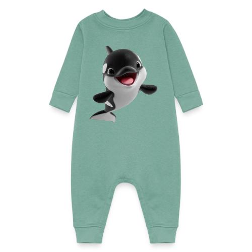 Smiling Cartoon Baby Orca - Baby Fleece One Piece