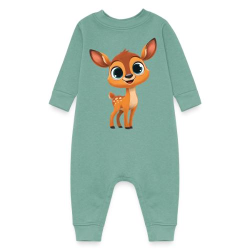 Cute Cartoon Deer with Joyful Big Eyes - Baby Fleece One Piece