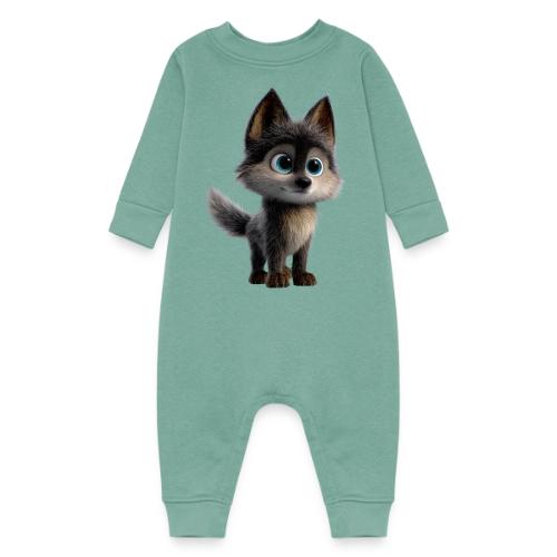 Innocent Cartoon Baby Wolf - Baby Fleece One Piece