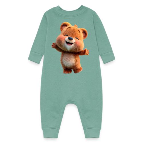 Joyful Baby Bear with Arms Up - Baby Fleece One Piece