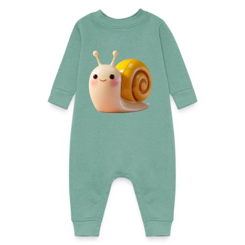 Sweet Cartoon Baby Snail Full of Joy - Baby Fleece One Piece