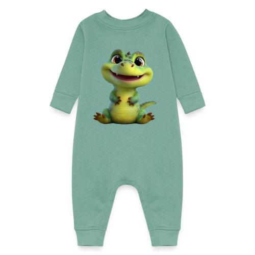 Playful Cartoon Baby Alligator - Baby Fleece One Piece