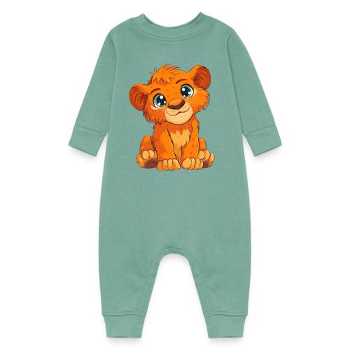 Sweet Cartoon Lion Cub with Big Innocent Eyes - Baby Fleece One Piece