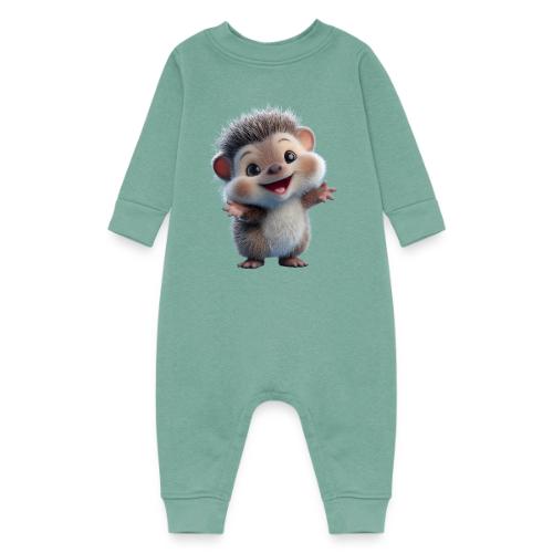 Playful Cartoon Hedgehog with Joyful Pose - Baby Fleece One Piece