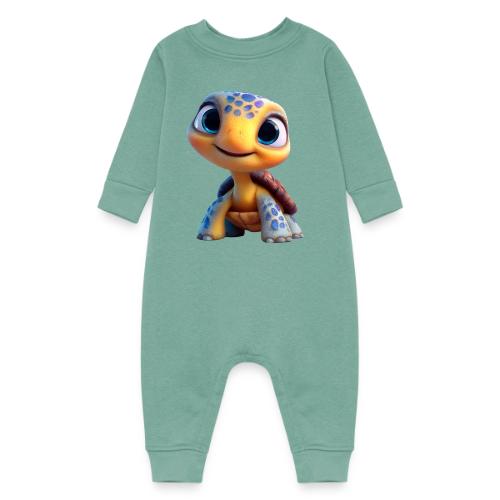 Joyful 3D Baby Turtle with Big Eyes - Baby Fleece One Piece