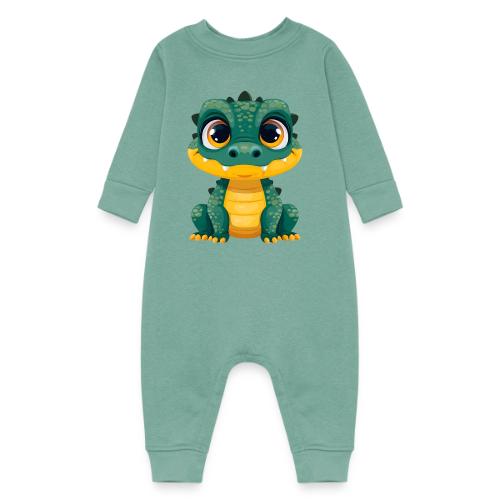 Smiling Cartoon Alligator - Baby Fleece One Piece