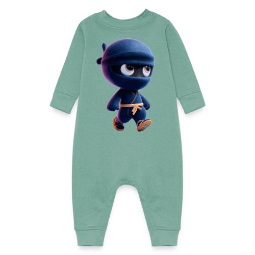 Playful Cartoon Baby Ninja Walking Happily - Baby Fleece One Piece