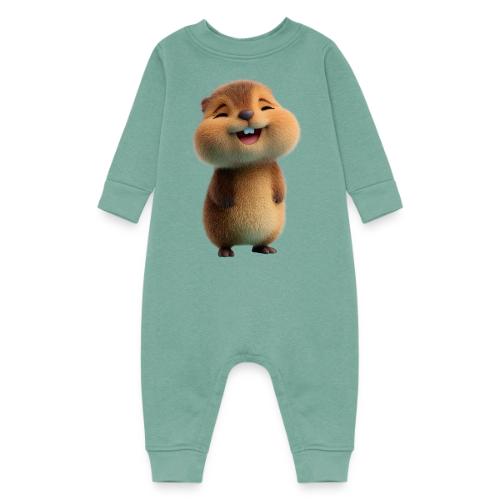 Joyful Cartoon Baby Beaver - Baby Fleece One Piece