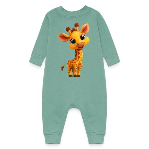 Adorable Cartoon Baby Giraffe with Big Eyes - Baby Fleece One Piece
