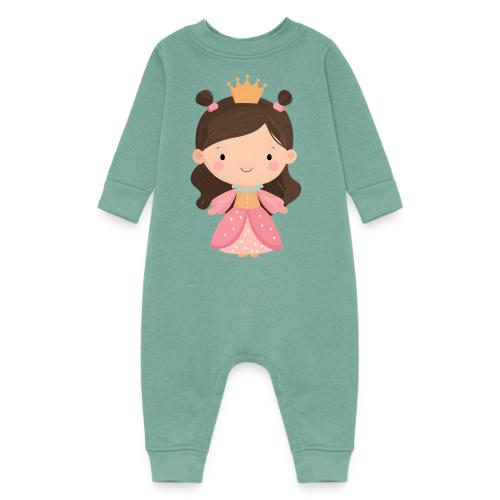 Cute Cartoon Little Princess Standing and Smiling - Baby Fleece One Piece