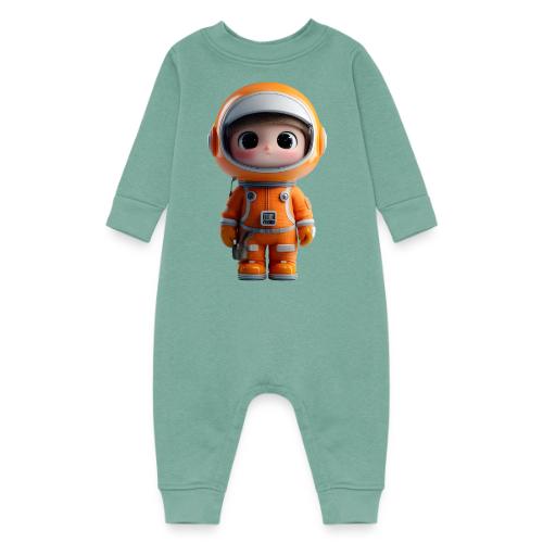 Cute Cartoon Astronaut in Orange Suit - Baby Fleece One Piece