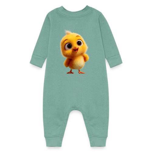 Cute Cartoon Yellow Chick with Big Sparkling Eyes - Baby Fleece One Piece