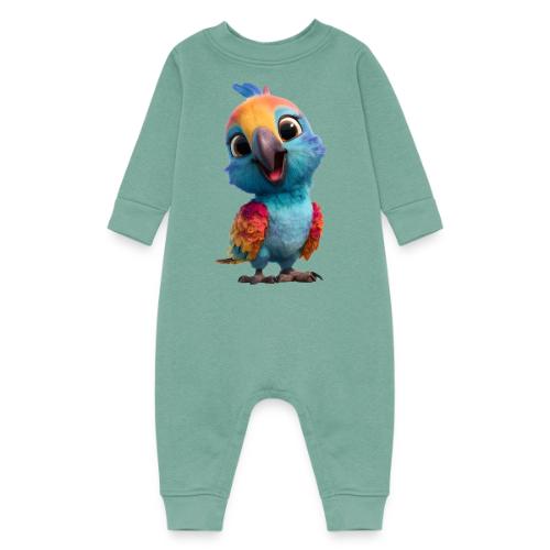 Colorful Cartoon Baby Parrot Design - Baby Fleece One Piece