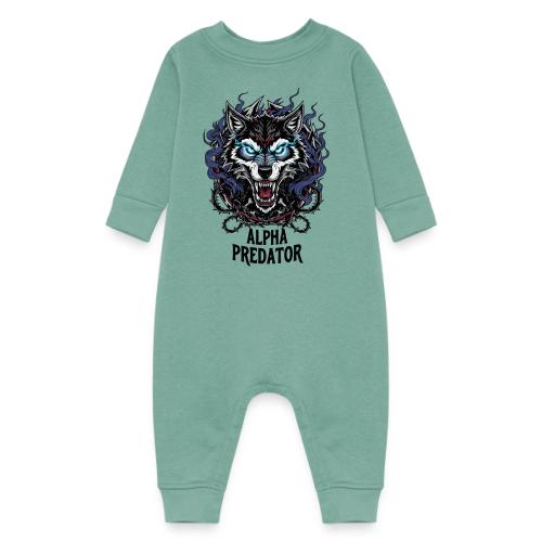 Alpha Predator Wolf Fierce Neon Eyes - Baby Fleece One Piece