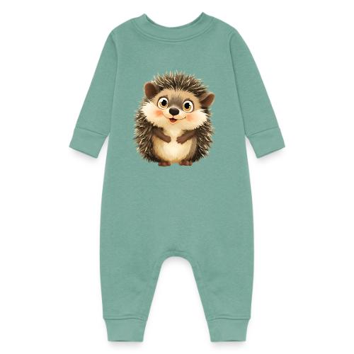 Smiling Cartoon Hedgehog with Joyful Expression - Baby Fleece One Piece