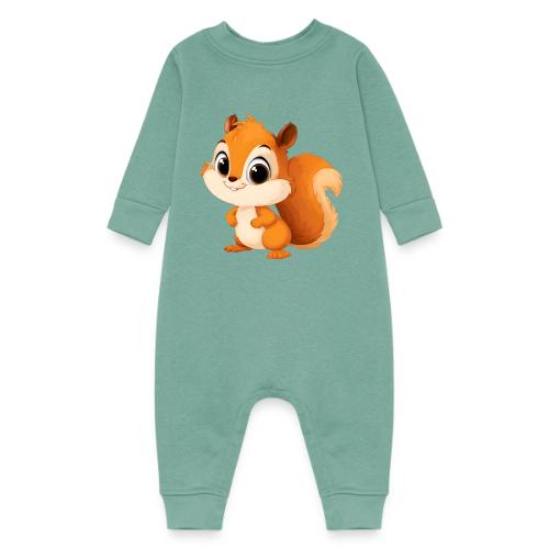 Playful Cartoon Squirrel with Big Innocent Eyes - Baby Fleece One Piece