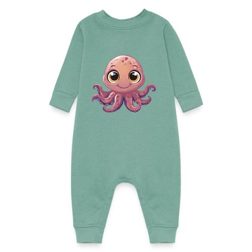 Cute Cartoon Baby Octopus with Big Eyes - Baby Fleece One Piece