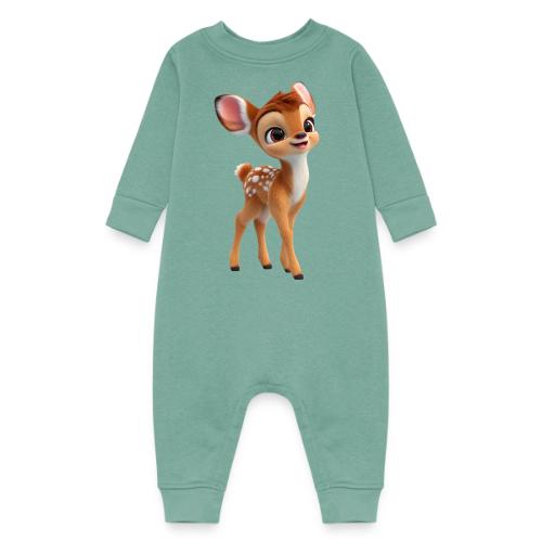 Sweet 3D Baby Deer with Big Eyes - Baby Fleece One Piece