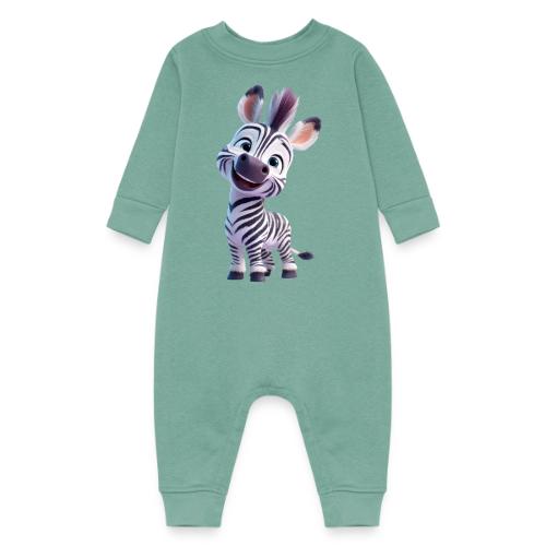 Playful 3D Baby Zebra Smiling Brightly - Baby Fleece One Piece