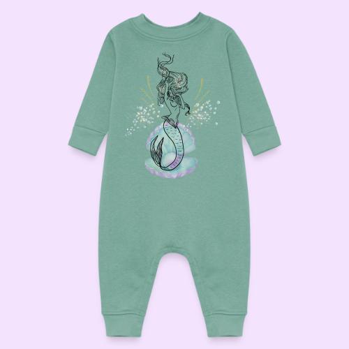 Mermaid Ocean Goddess In Shell - Fairytale Design - Baby Fleece One Piece