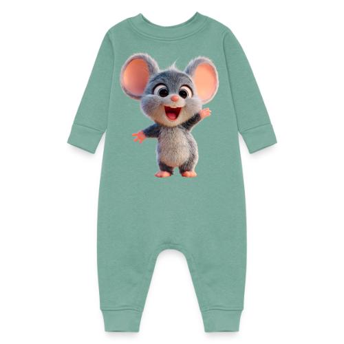 Joyful Cartoon Baby Mouse Arms Up - Baby Fleece One Piece