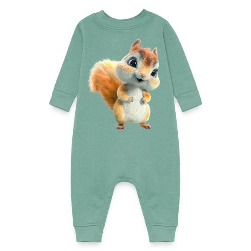 Adorable Cartoon Baby Squirrel Smiling - Baby Fleece One Piece