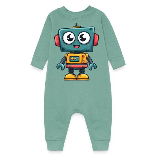 Cute Cartoon Robot Standing with a Smile - Baby Fleece One Piece