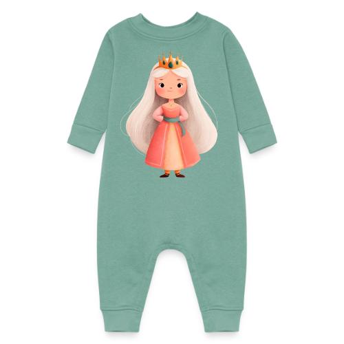 Cute Cartoon Little Princess with Long Hair - Baby Fleece One Piece