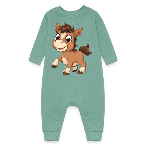 Playful Cartoon Baby Pony Full of Joy - Baby Fleece One Piece